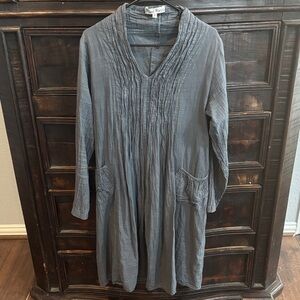 JP and Mattie 100% cotton Gray Long Sleeve Dress